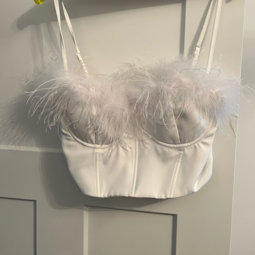 Feather corset top